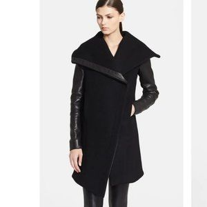 Helmut Lang Wool and Leather Coat